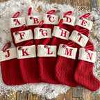 1pc Knitted Christmas Socks Stocking Gift Bag - Embroidered Alphabet, Candy Design, Scene Decor, Room Decor, Home Decor, Holiday Party Decor, Festive Gift Idea for Family and Friends Lootquake LLC