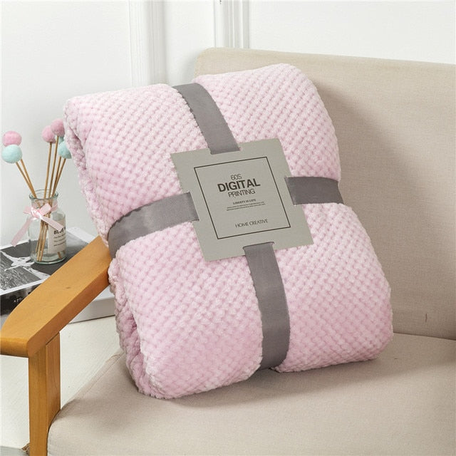 Fluffy Plaid Winter Bed Blankets by Pi Mart