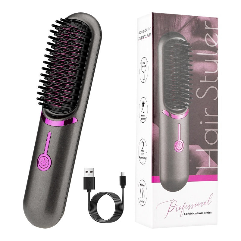 Wireless Straight Comb USB Charging Hairdressing Comb Rolls Pi-Mart