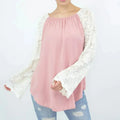 Lace Sleeve Backless Top - Rose | Femstylo Fashion | Made in USA - SJB-DIAMOND ELITES