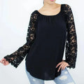 Lace Sleeve Backless Top - Black | Femstylo | Made in USA - SJB-DIAMOND ELITES