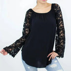 Lace Sleeve Backless Top - Black | Femstylo | Made in USA - SJB-DIAMOND ELITES