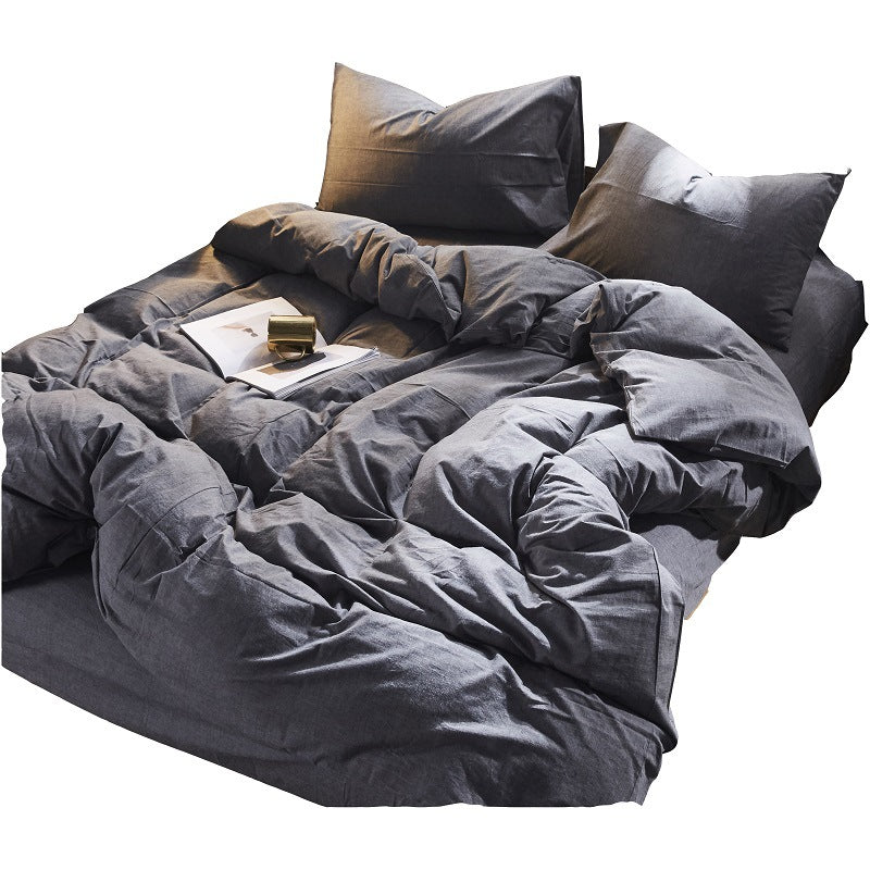 Water pure cotton 4-piece bedding sheet quilt cover cotton set Pi-Mart