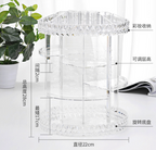 Rotating cosmetic storage box diamond pattern transparent makeup box skin care product display box Pi-Mart