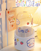 Large-capacity Cute Desktop Dust-proof Makeup Brush Storage Rotating Pen Holder