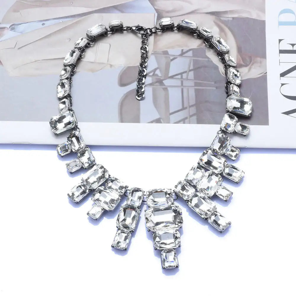 Luxurious Exaggerating Geometric Big Gem Necklace Lootquake LLC