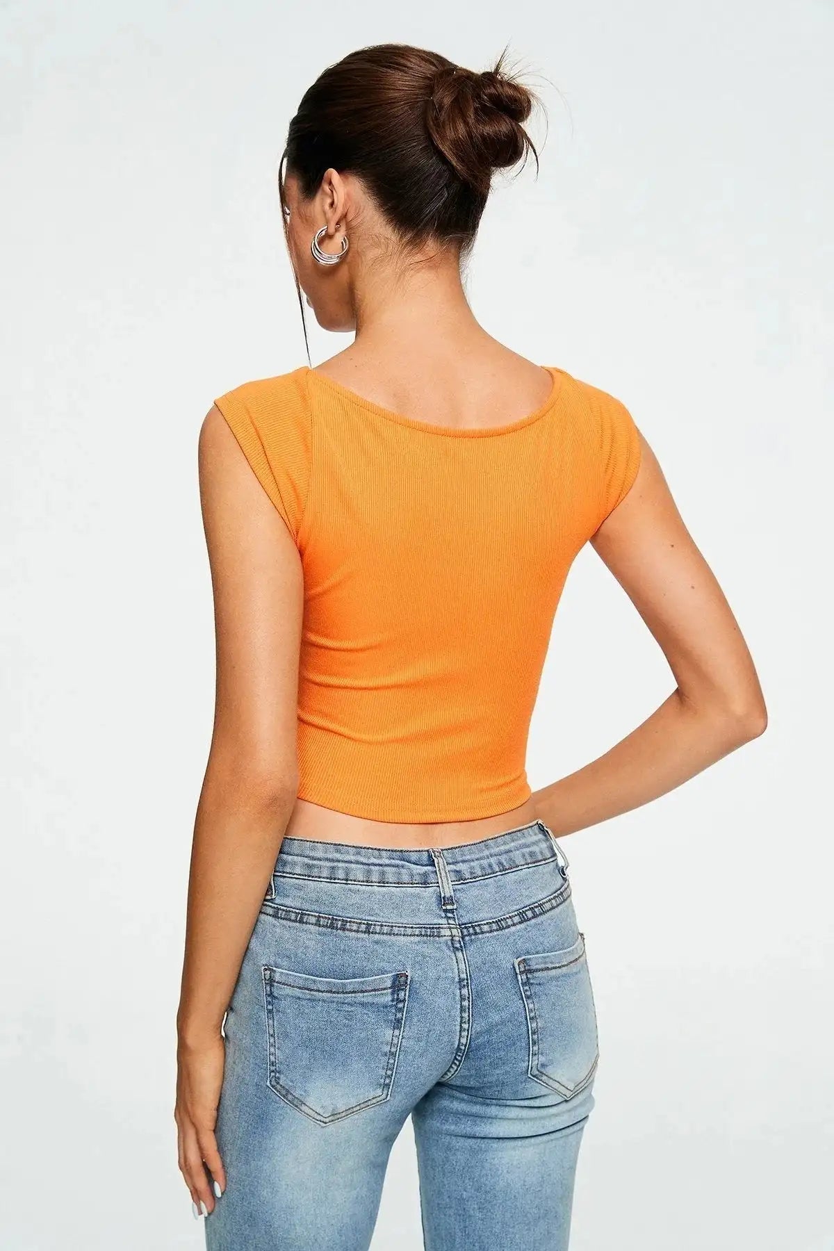 Crop Top Sweetheart Solid Ribbed Sleeveless - SJB-DIAMOND ELITES