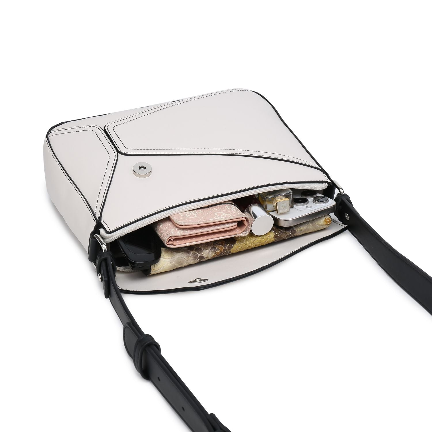 Small Women's Crossbody Bag with Square Purse and Geometrical Patchwork flapover crossbody purse - SJB-DIAMOND ELITES