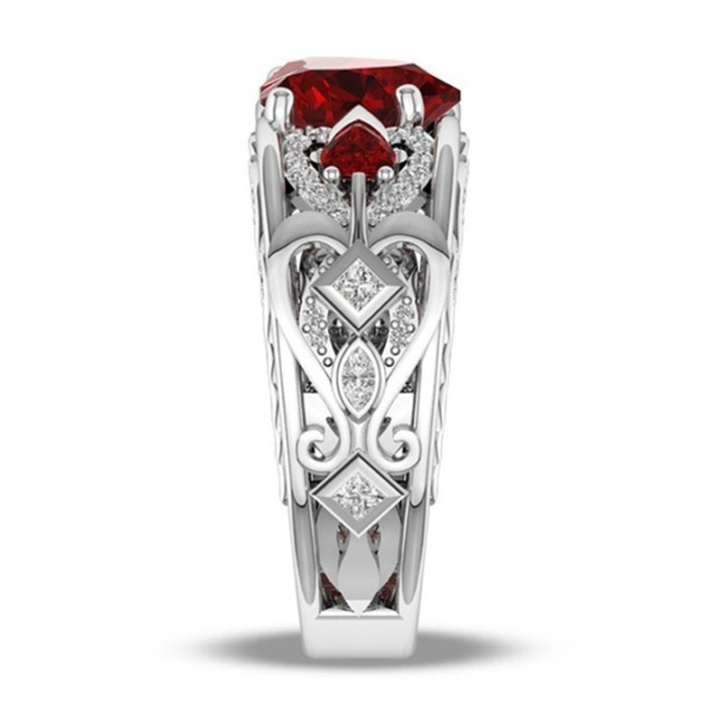 Red Love Heart Ring - SJB-DIAMOND ELITES