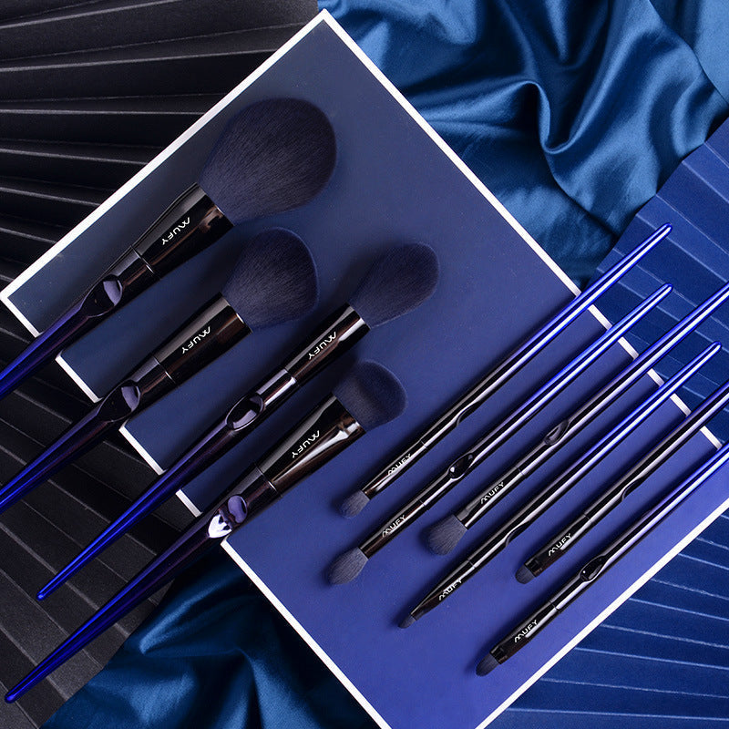 Blue 10 Makeup Brushes Set Pi-Mart