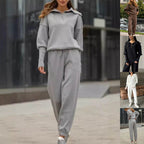 Long Sleeve Suit Zipper Lapel Top And Drawstring Trousers Fashion Casual Sports Clothing For Women Pi-Mart