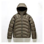 2025 New Unisex Hooded Down Jacket Couple Style Ribbed Pi-Mart