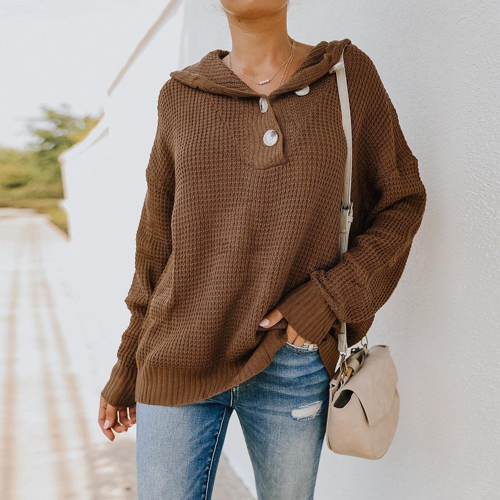 Women's Hooded V-neck Sweater T-shirt