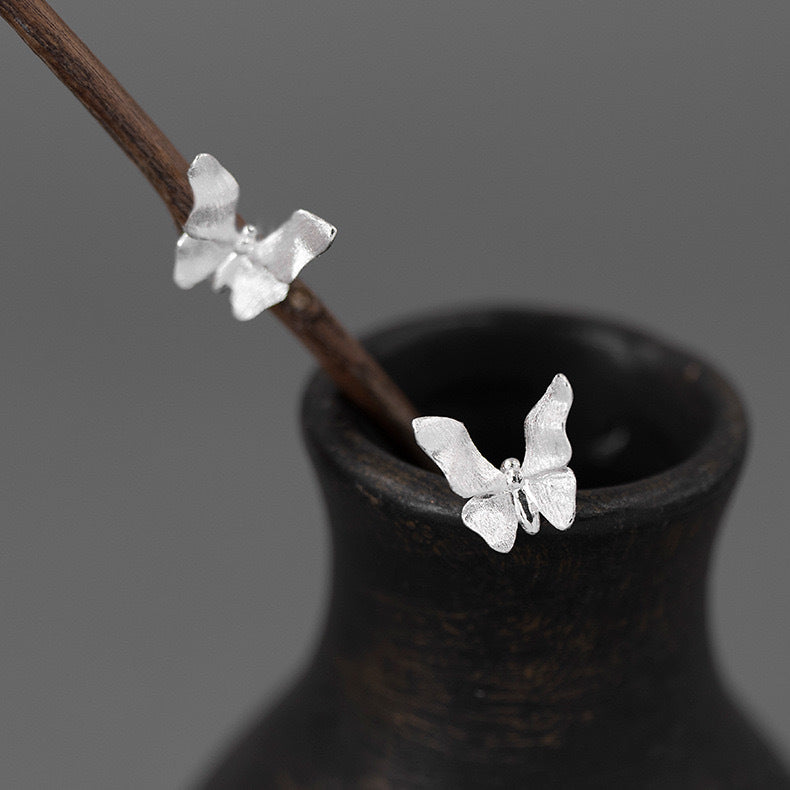 Dragonfly Stud Earrings Sterling Silver Elegance