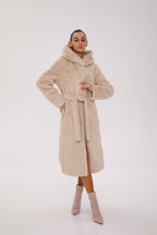 Faux Mink Effect Fur Hooded Coat - SJB-DIAMOND ELITES