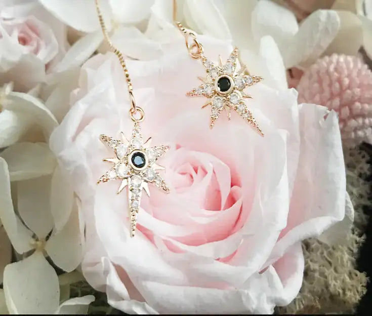 Gold-Plated Zircon Devil Eye and Star Cross Necklaces Lootquake LLC