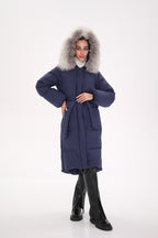 Genuine Silver Fox Down Fill Coat - SJB-DIAMOND ELITES