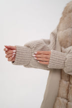 Genuine Polar Fox Boucle Down Coat - SJB-DIAMOND ELITES