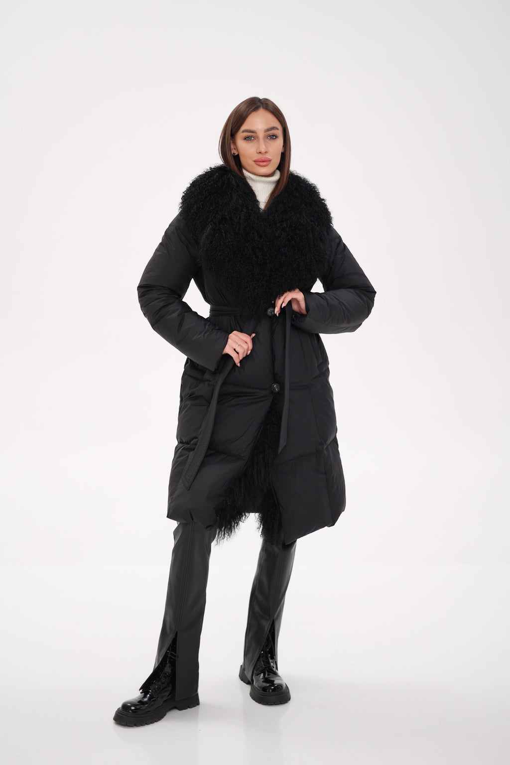 Genuine Lama Fur Premium Down Coat - SJB-DIAMOND ELITES