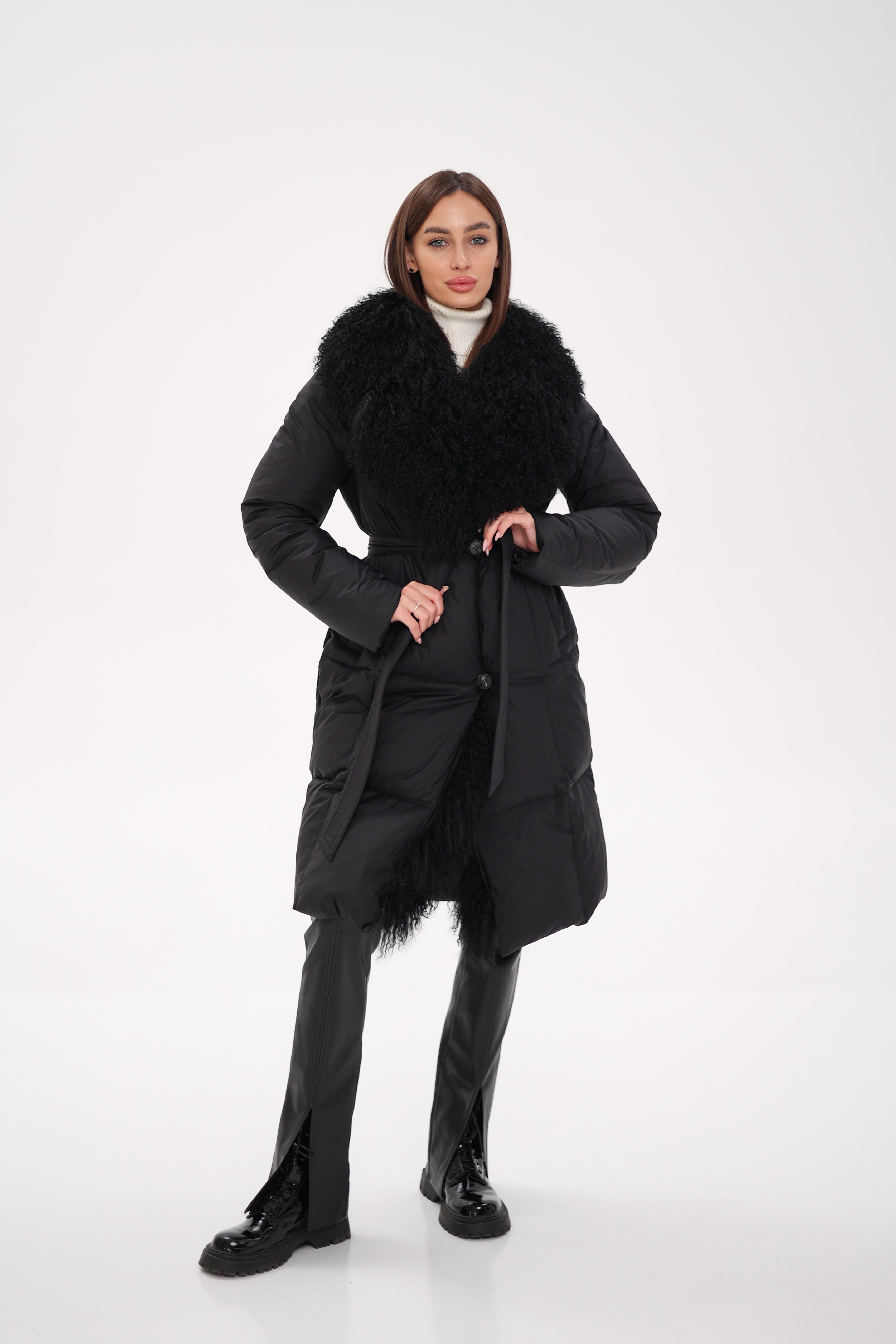 Genuine Lama Fur Premium Down Coat - SJB-DIAMOND ELITES