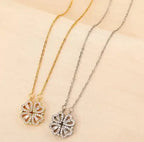 Rose Gift Box with Four-Leaf Grass and Heart Necklaces