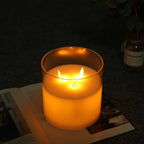 6''High  3-Wick Glass Battery Operated Flameless Candles Lootquake LLC