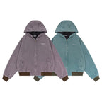 Retro Hooded Jacket with Washed and Worn Finish