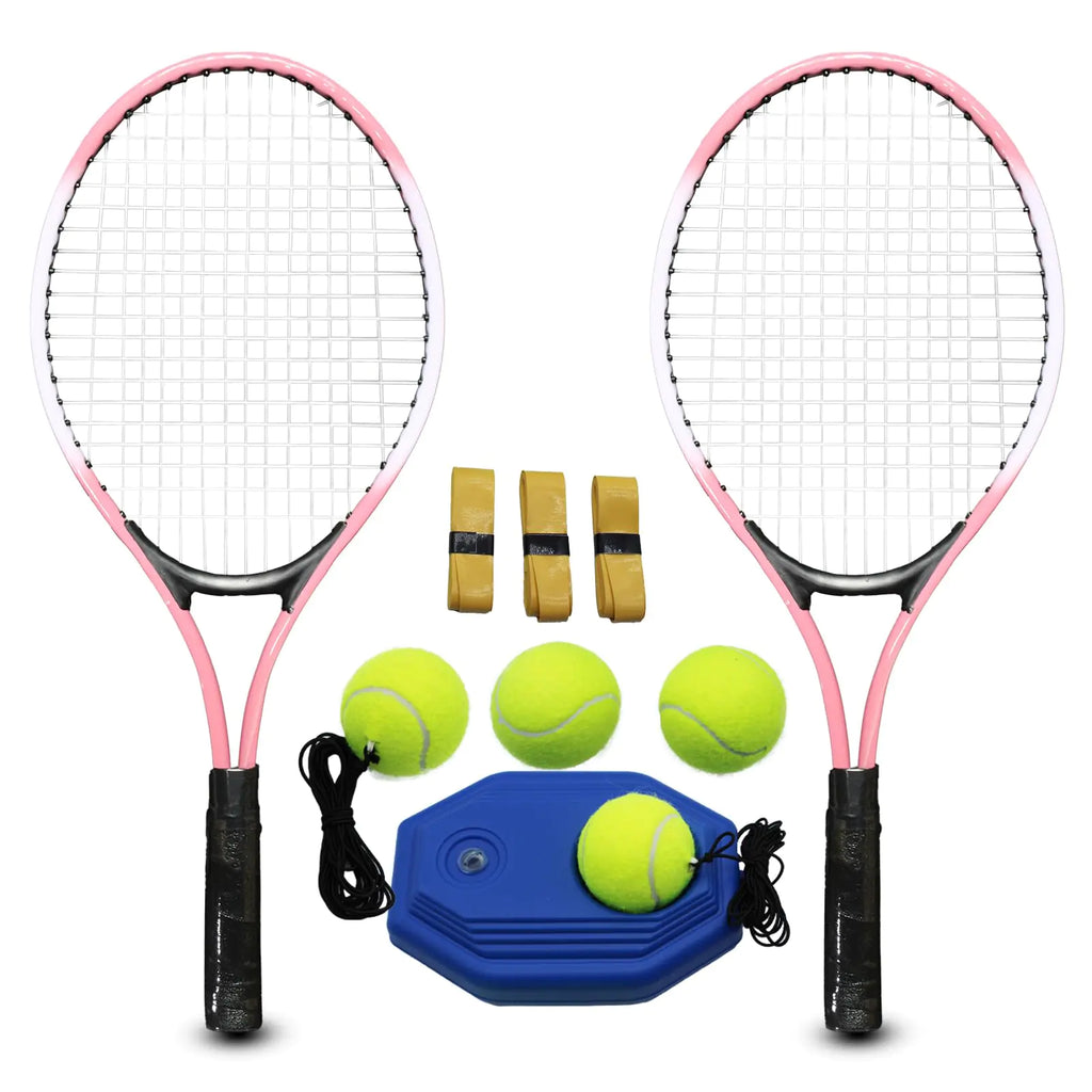 Magicorange 21 inch Tennis Rackets for Kids 2 Players Recreational Tennis Racquet Set for Beginners and Professional with 4 Tennis Balls 3 Overgrips 1 Tennis Bag (Pink) Pi-Mart