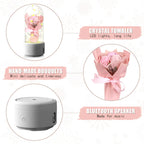 Creative 2 In 1 Bouquet LED Light And Bluetooth-compatible Speaker Mother's Day Gift Rose Luminous Night Light Ornament In Glass Cover Pi-Mart