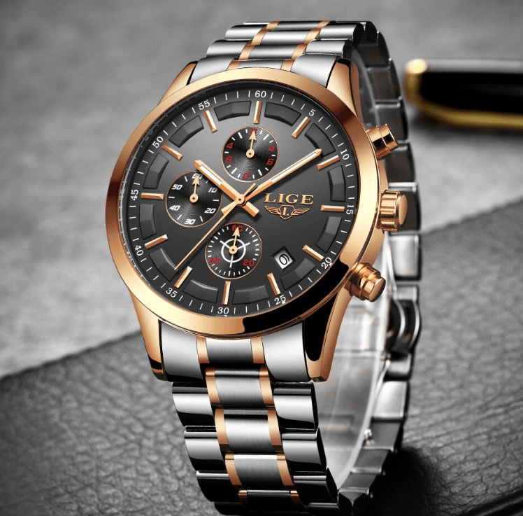Men's Waterproof  Watch With Chronometers And Date Display Unique Design Perfect Gift Stevvex