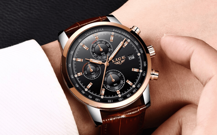 Men's  Waterproof Watch With Chronometers Date Display And Fluorescent Pointers Excellent Look Perfect Gift Stevvex