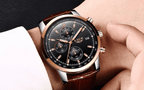 Men's  Waterproof Watch With Chronometers Date Display And Fluorescent Pointers Excellent Look Perfect Gift Stevvex