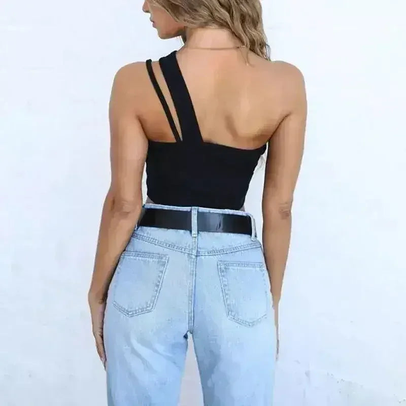 Glamaker One-Shoulder Drawstring Crop Top - Sexy Bodycon - SJB-DIAMOND ELITES