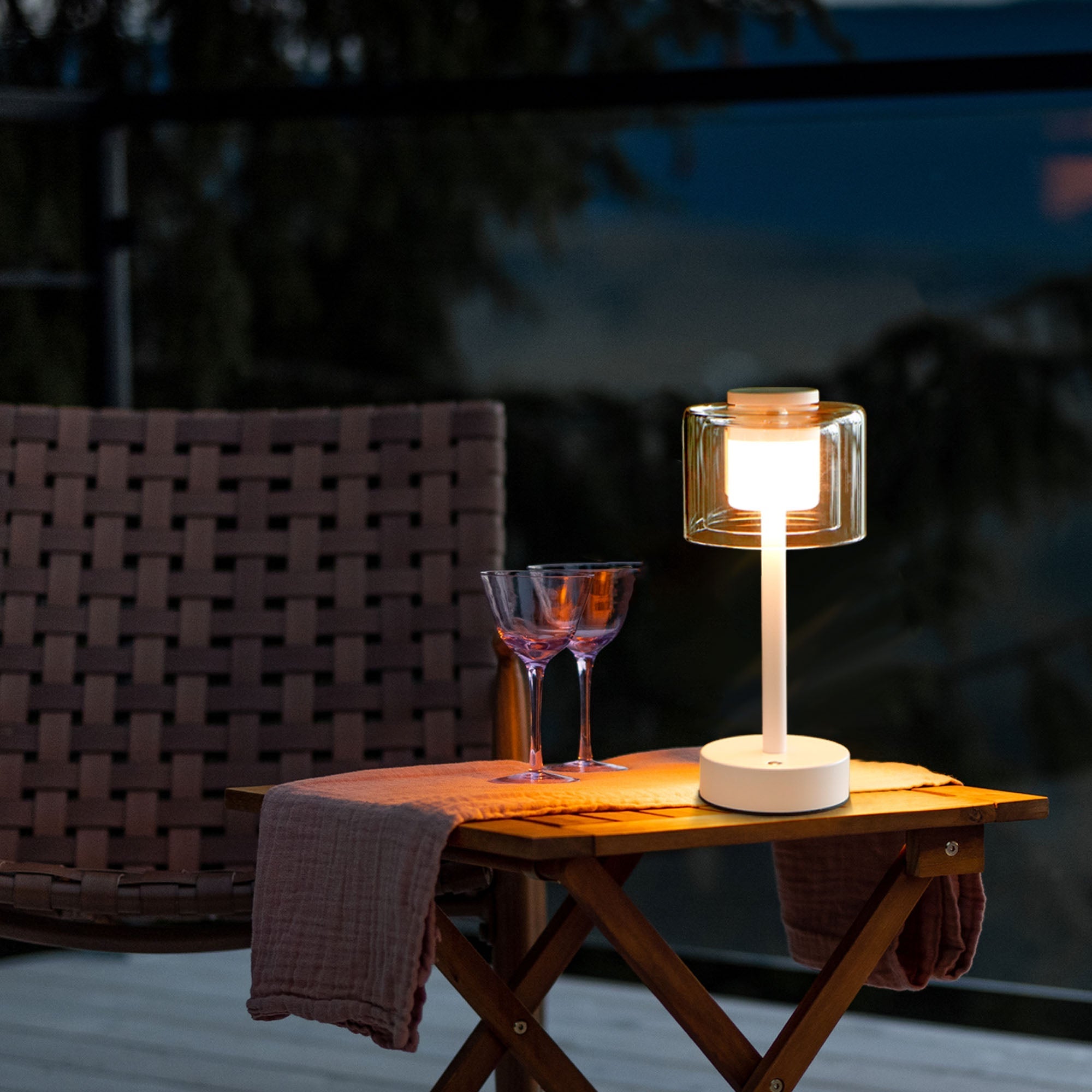 JHY DESIGN Industrial Rechargeable Table Lamp (White, Type-C)