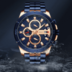 Men's Waterproof  Watch With Chronometers Day View And Fluorescent Hands Unique  Luxury Design  Perfect Gift Stevvex