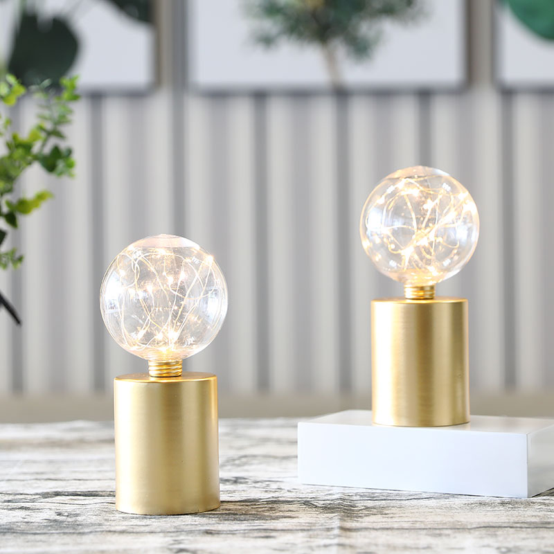 8" Tall Gold Battery Powered Table Lamp（Set of 2 ） Lootquake LLC