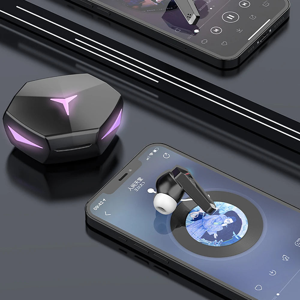 Wireless Earbuds for iOS & Android Phones, Bluetooth 5.2 in-Ear Headphones with Extra Bass, Built-in Mic, Soft in-Ear Sleep Earbuds Gaming Earbuds 60ms Low Latency TWS Bluetooth Earphone with Mic Bass Audio Sound Positioning Wireless Headphones Stevvex