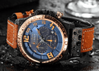 Men's Sport Waterproof Watch With Chronometers Large Numbers And Fluorescent Hands Perfect Gift For Your Man Stevvex