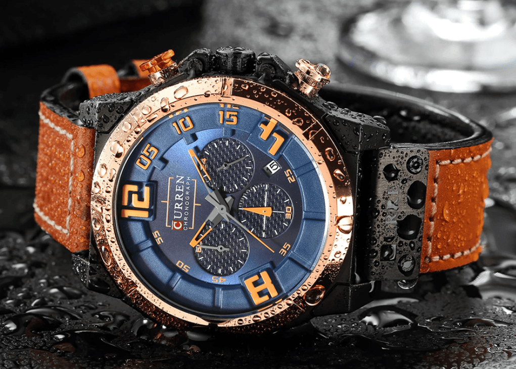 Men's Sport Waterproof Watch With Chronometers Large Numbers And Fluorescent Hands Perfect Gift For Your Man Stevvex
