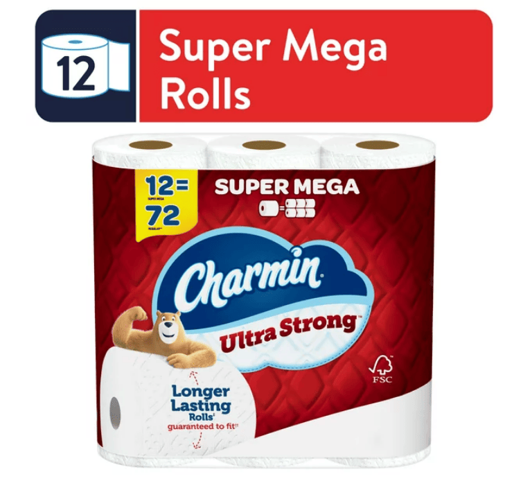 Charmin Ultra Strong Toilet Paper, 12 Super Mega Roll EasyOptionXY LLC