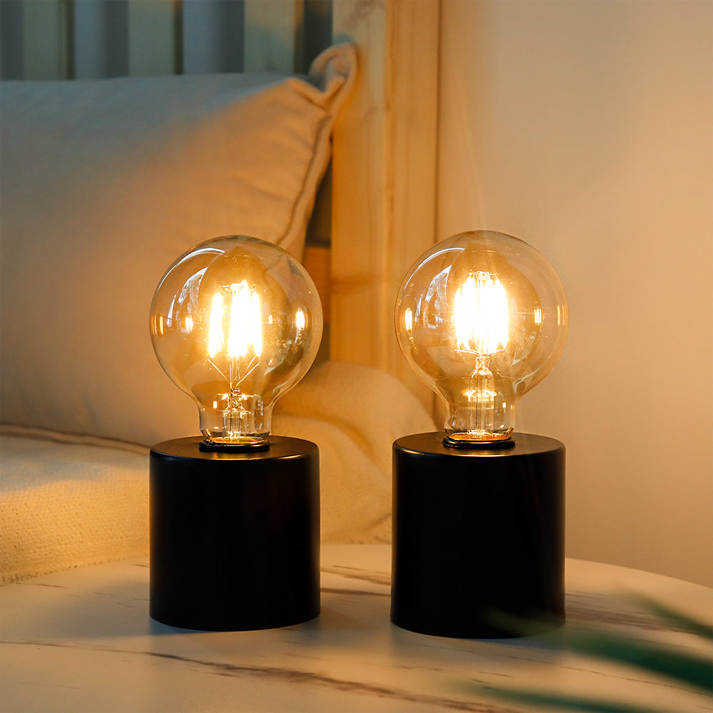 7" Tall Black Battery Powered Table Lamp（Set of 2） Lootquake LLC