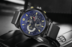 Men's Multifunction Analog Quartz Watches Waterproof Wrist Watch With Stainless Steel Mesh Band Excellent Design Perfect Gift - SJB-DIAMOND ELITES