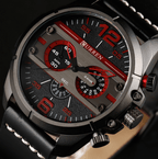 Men's  Waterproof Retro Style Watch With Excellent  Background, Chronometers  Large Numbers Perfect Gift Stevvex