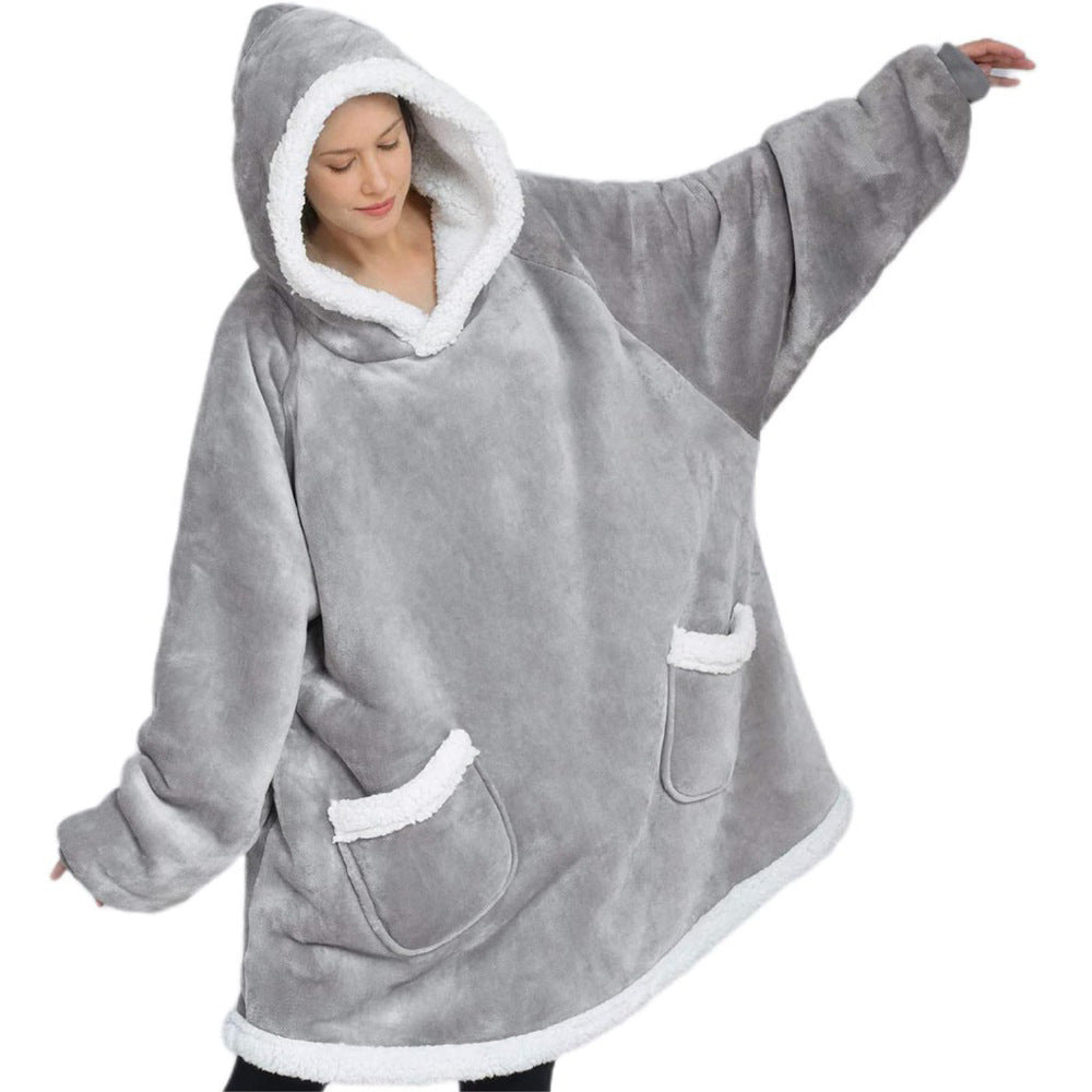 Modern Oversized Hoodie Blanket With Sleeves Sweatshirt Woman Fleece Hoody Women Pocket Female Hooded Oversized Hoodie Blanket Fleece Warm Cozy Blanket for Women One Size Fits All Men Women Stevvex