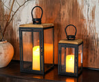 JHY 2-Piece Decorative Candle Lanterns: Farmhouse Meets Modern Style Lootquake LLC
