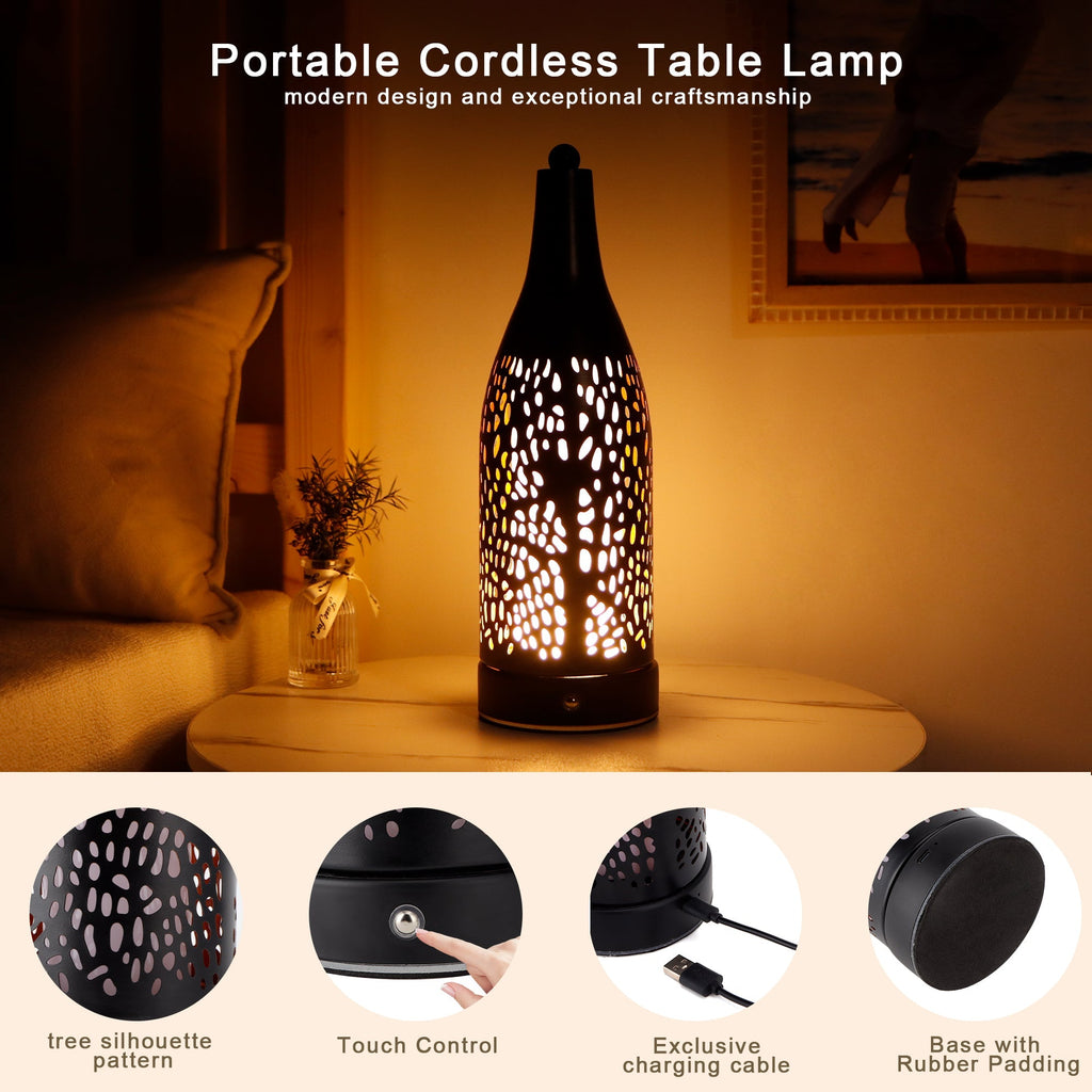 Cordless Table Lamp: 4000mAh Rechargeable, 3-Step Touch Dimmable (Cozy Lights) Lootquake LLC