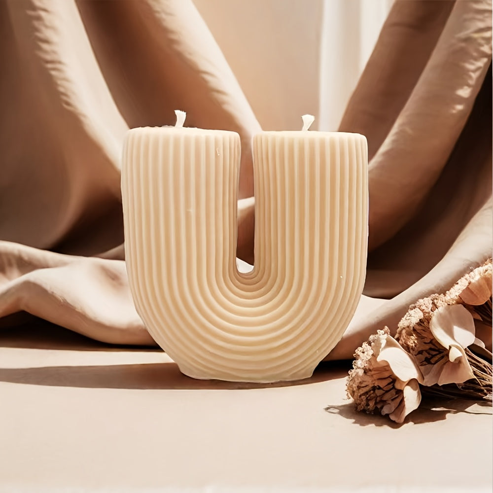 1pc 200g U-shaped Aesthetic scented candle for holiday birthday gift or home decor