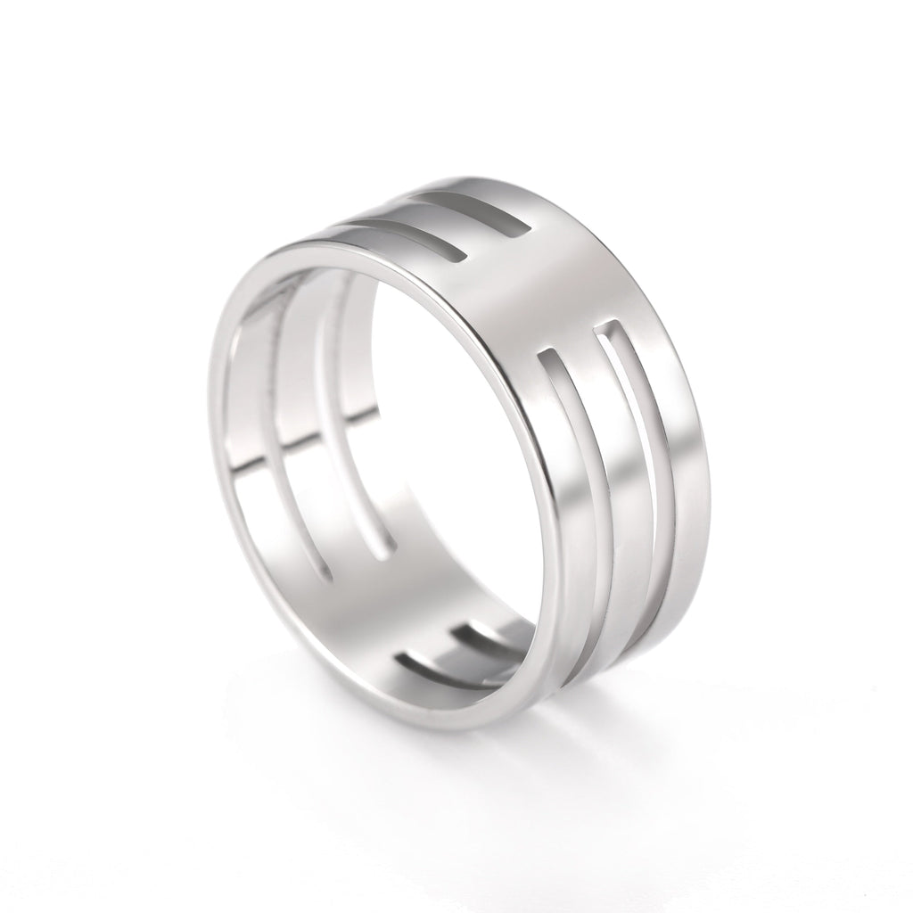 Silver Color Unisex Stainless Rings Pi-Mart