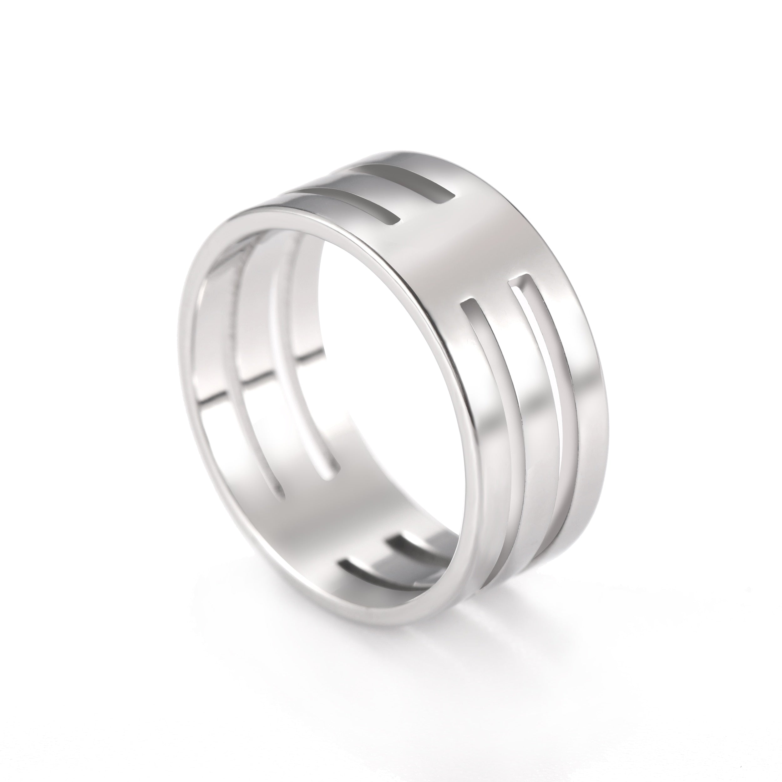 Silver Color Unisex Stainless Rings Pi-Mart