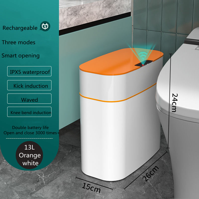 Smart Trash Can With Lid For Bedroom And Living Room Kitchen Storage Box Trash Can Induction Small Car Box Automatic Smart Dustbin Smart Trash Bin Pi-Mart